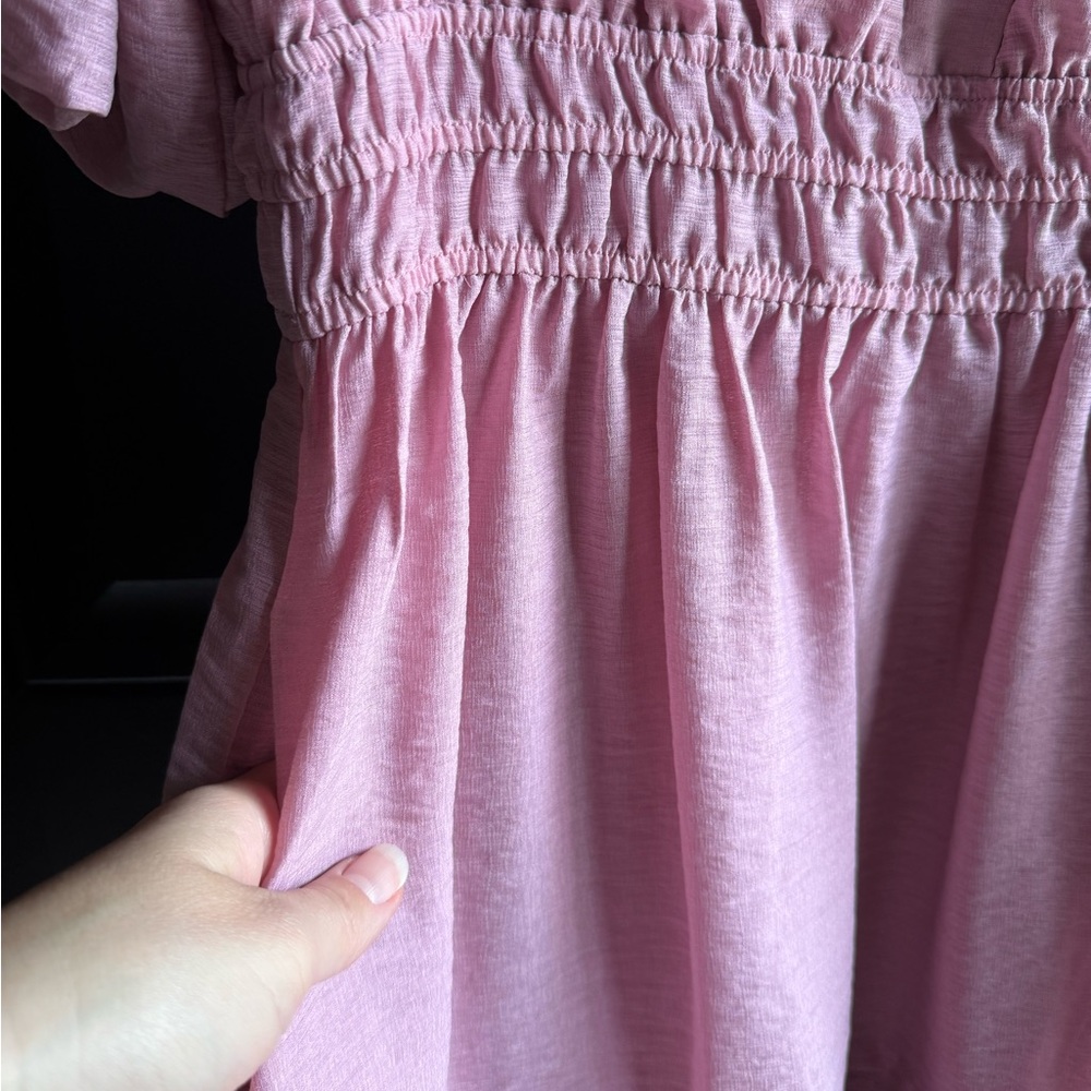 Love Olive Co Pink Puff Sleeve Dress size Small - Picture 5 of 10